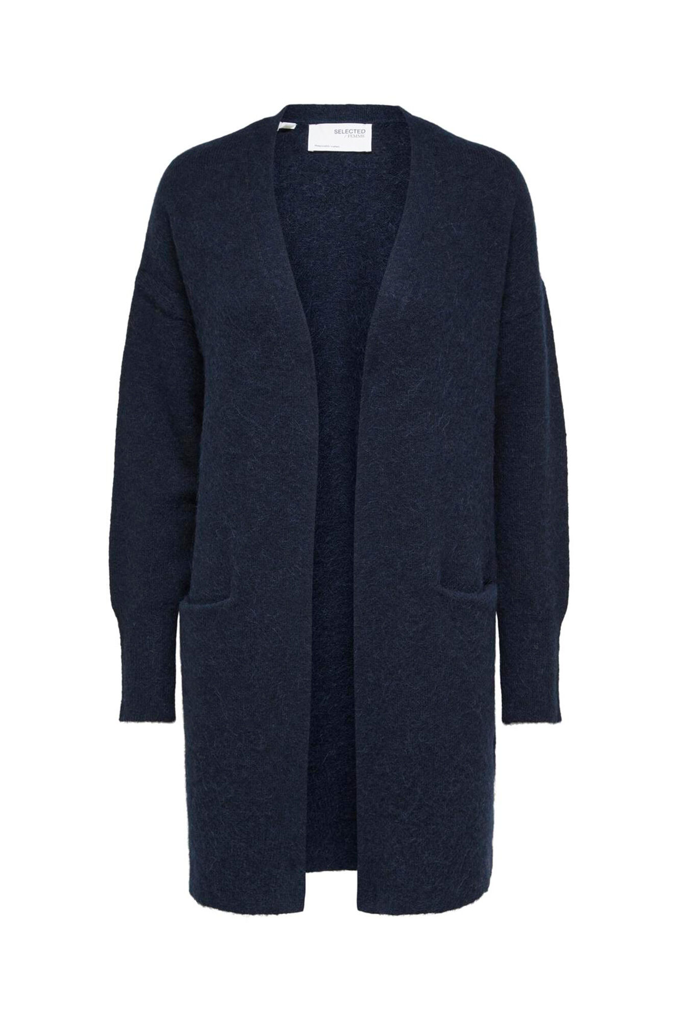 Selected Cardigan longo de alpaca Azul