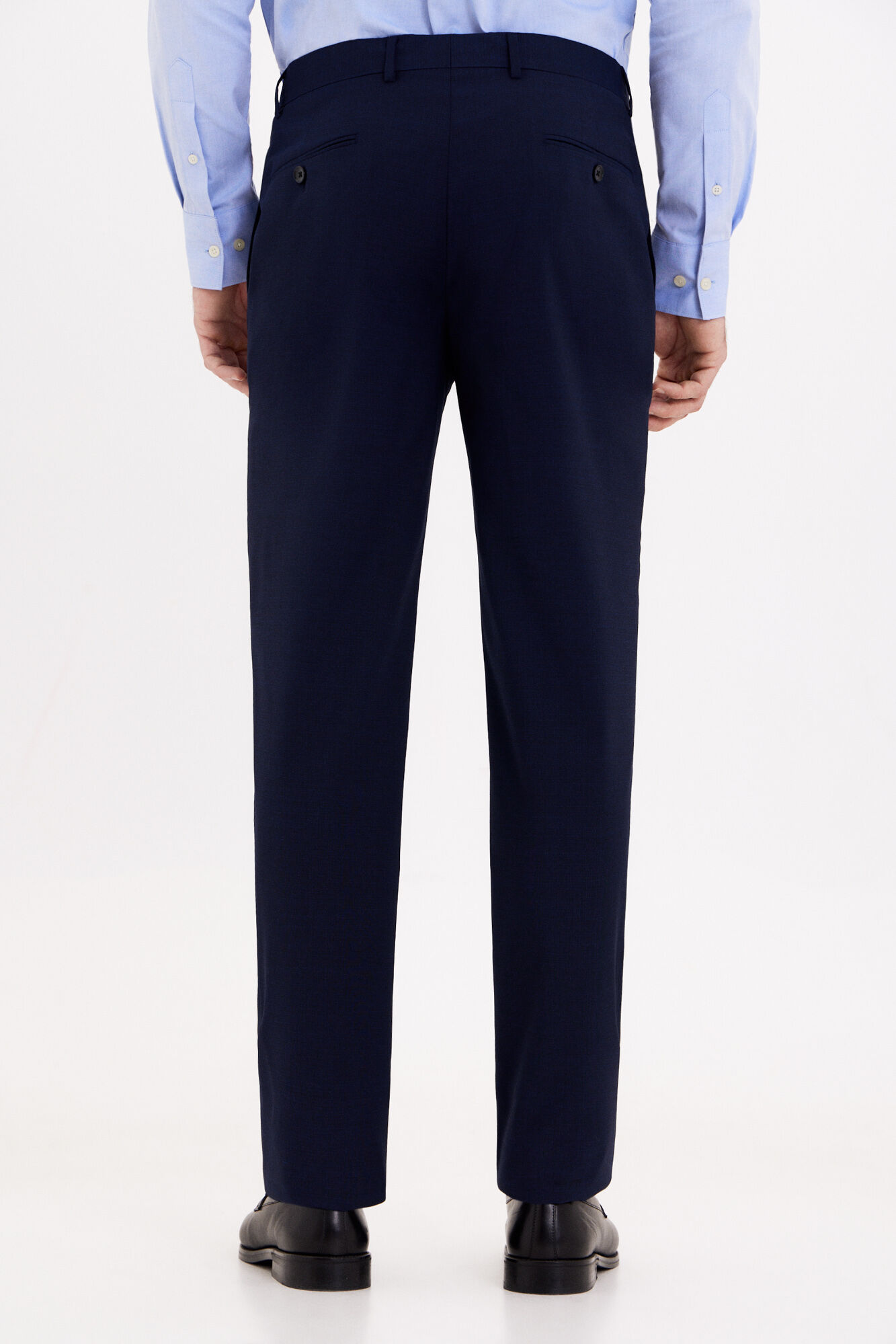 Cortefiel Slim fit micro-checked trousers Navy