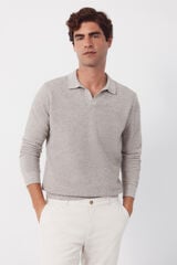Cortefiel Torzal long sleeve polo shirt Beige