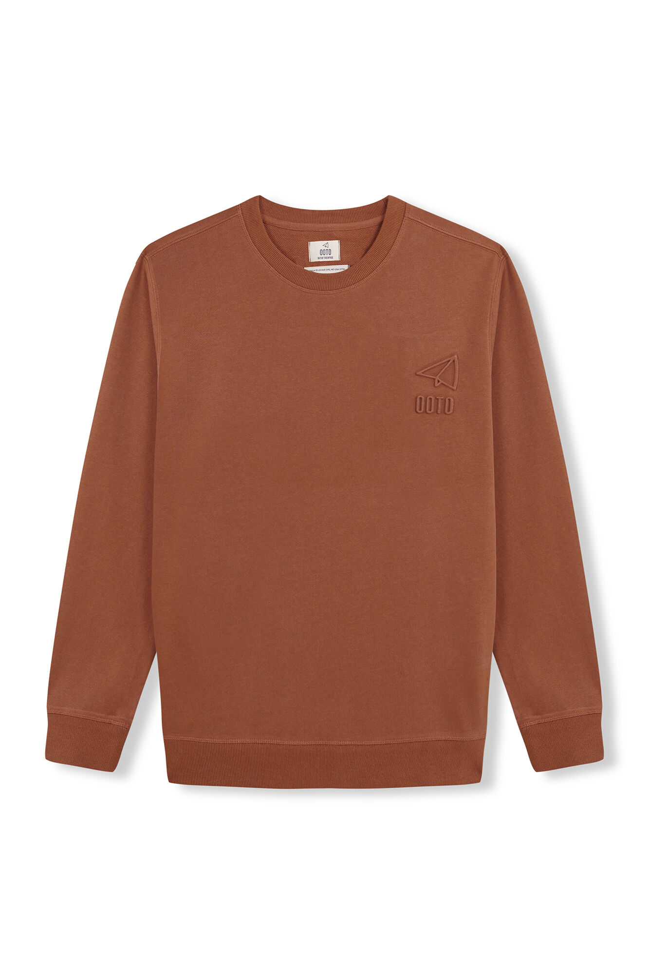 OOTO Sweatshirt com logo em relevo Castanho