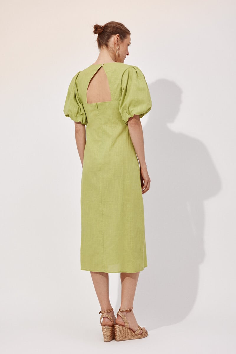 Cortefiel Floral print dress Green