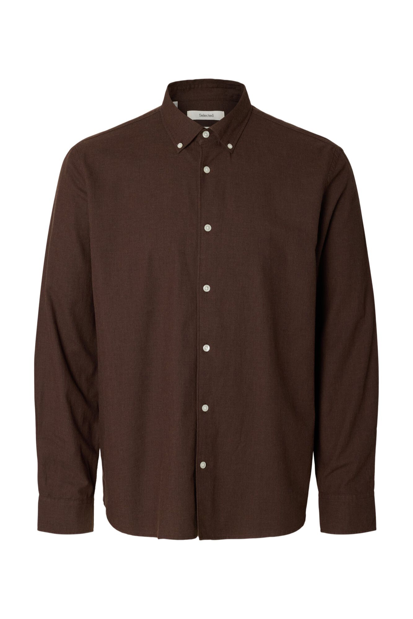 Selected Camisa regular fit Castanho