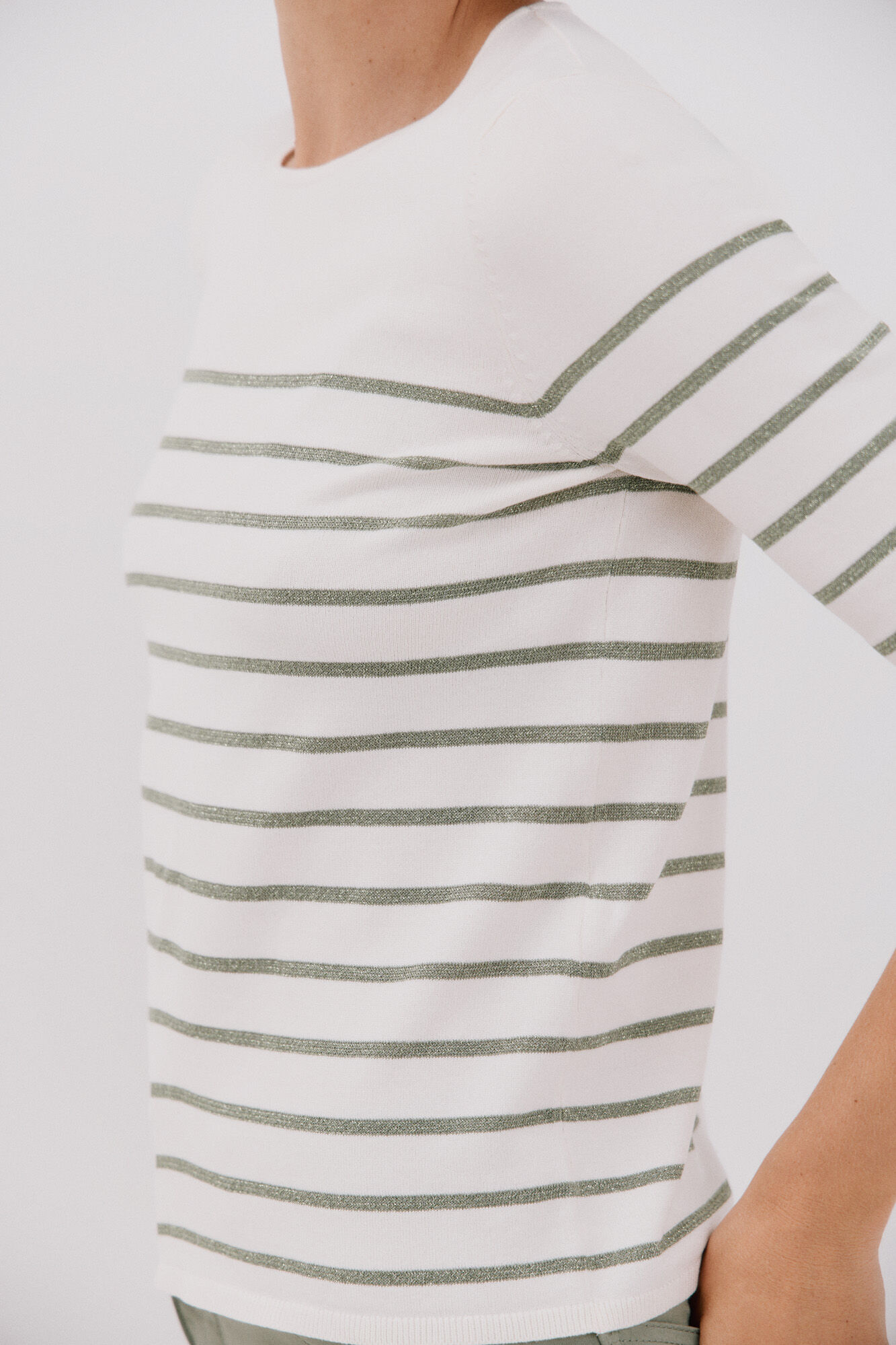 Cortefiel Short-sleeved jumper Kaki