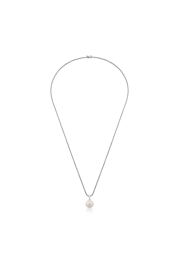 Cortefiel Silver necklace with pearl Grey