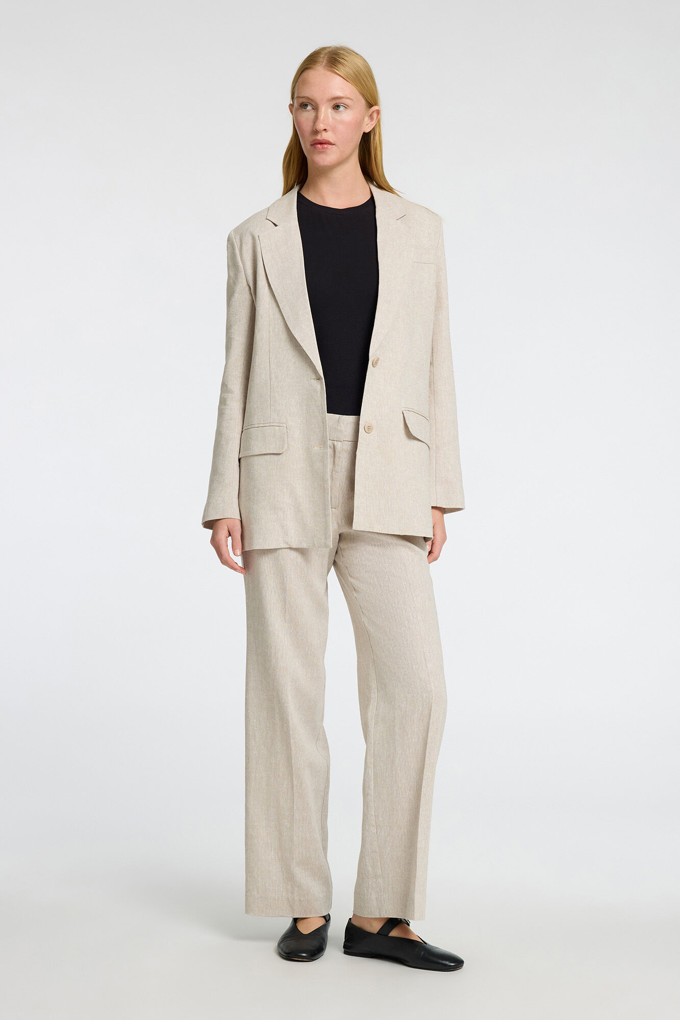 Selected Femme Pantal&oacute;n de lino Wide Leg Marr&oacute;n