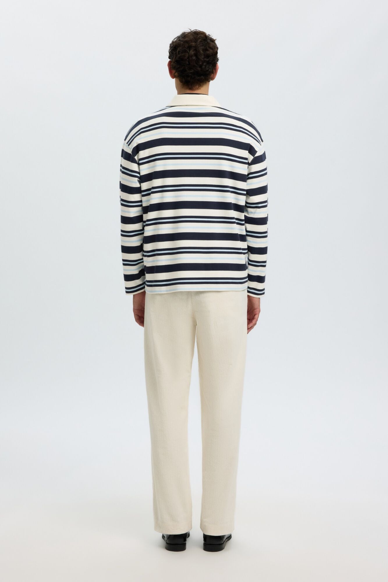 Selected Striped 100% organic cotton polo shirt
