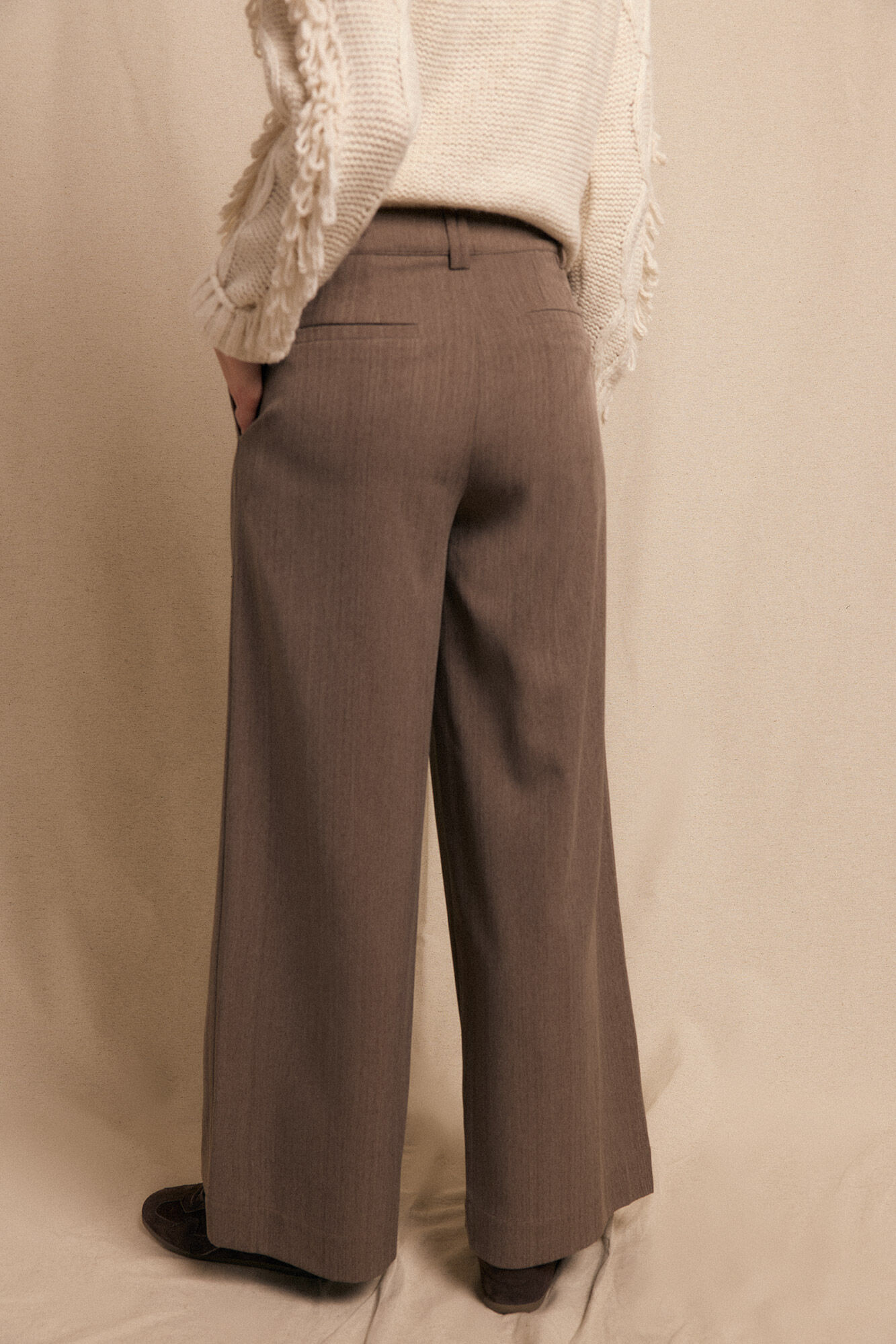 Slowlove Cal&ccedil;as plissadas rastejantes Castanho