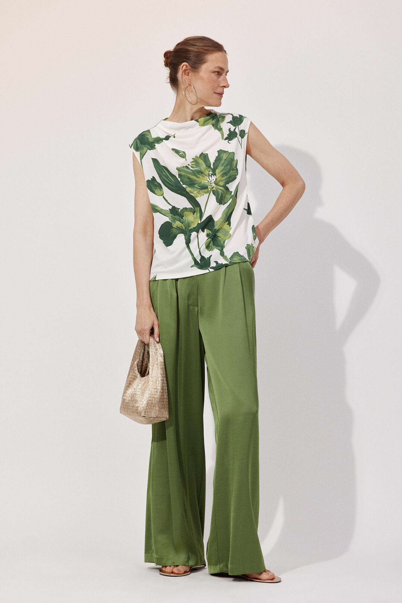 Cortefiel Pleated sleeve top