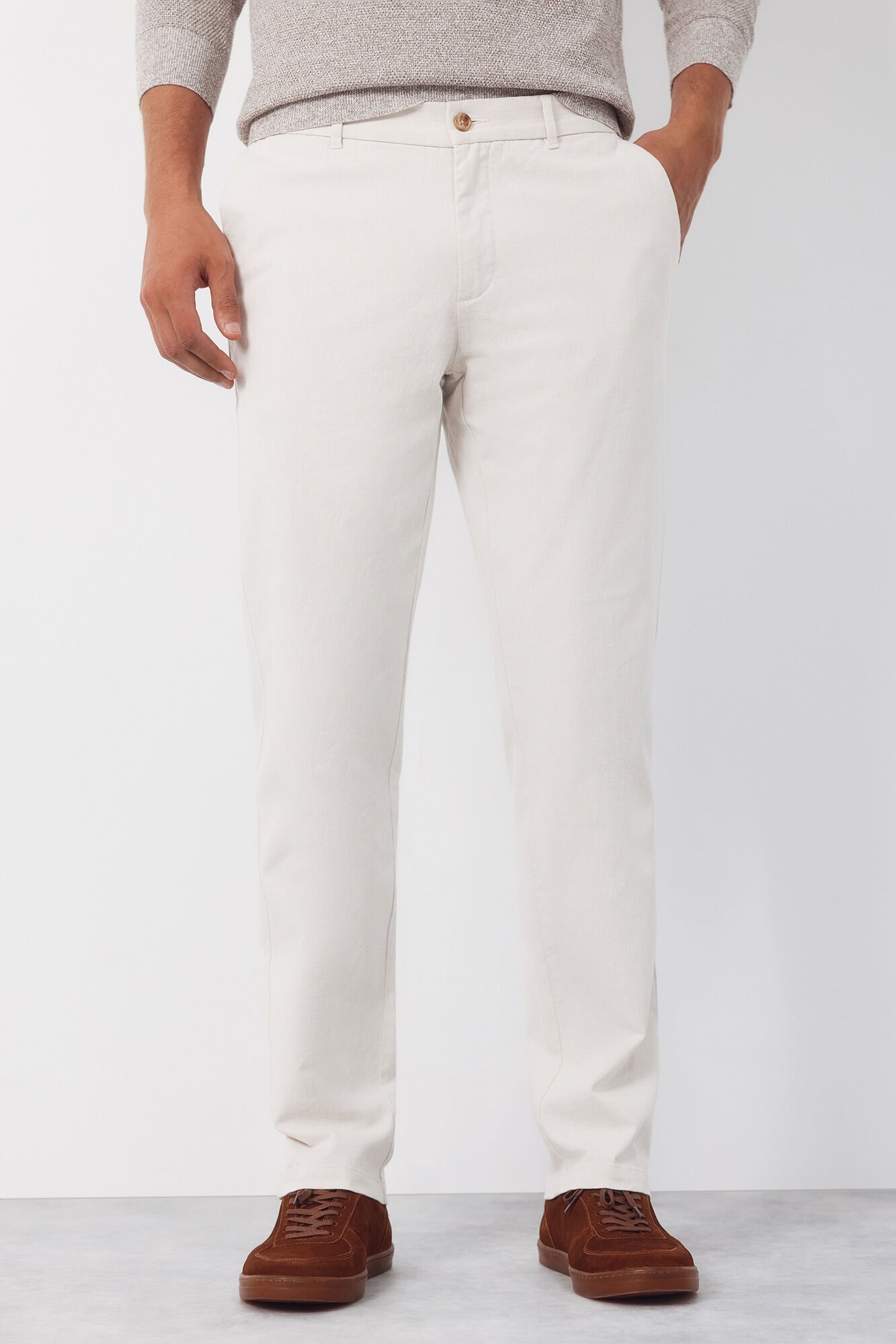 Cortefiel Regular cotton- linen chinos trousers