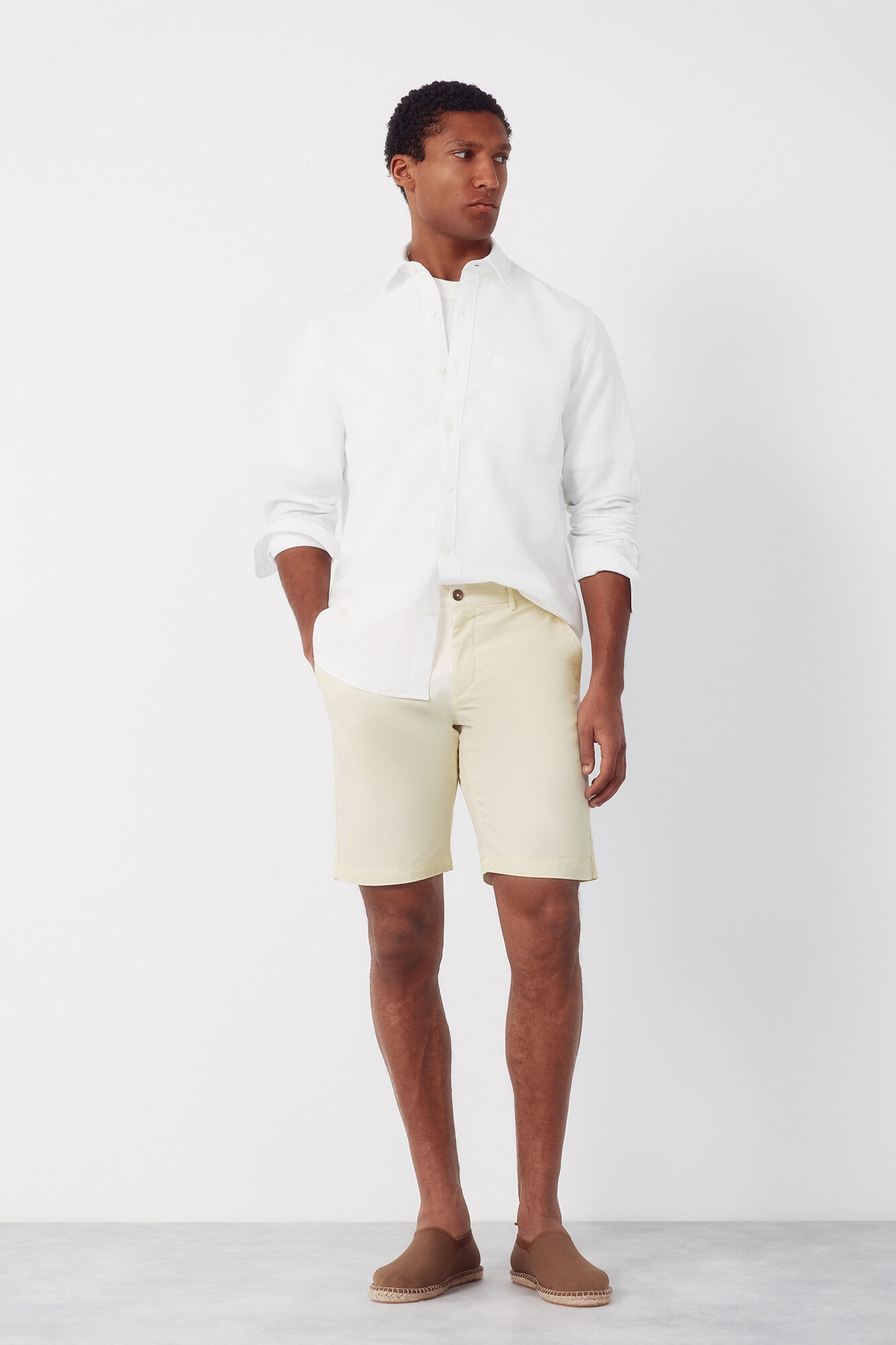 Cortefiel Chino Bermuda shorts Yellow