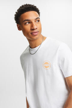 Cortefiel Cotton T-shirt with back transfer and logo White