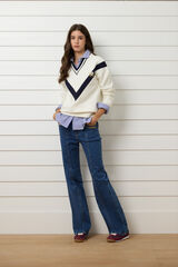 Silbon Sweatshirt feminino com escudo Ecru