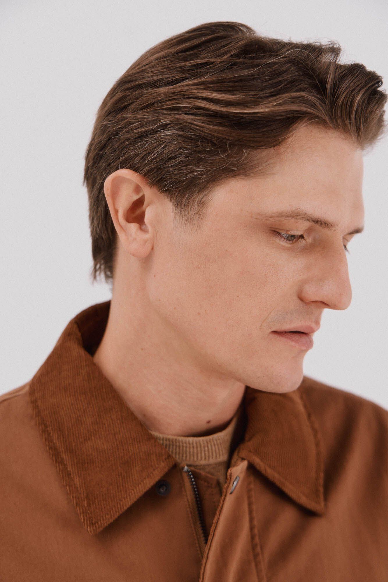 Cortefiel Jacket with combined neck Brown