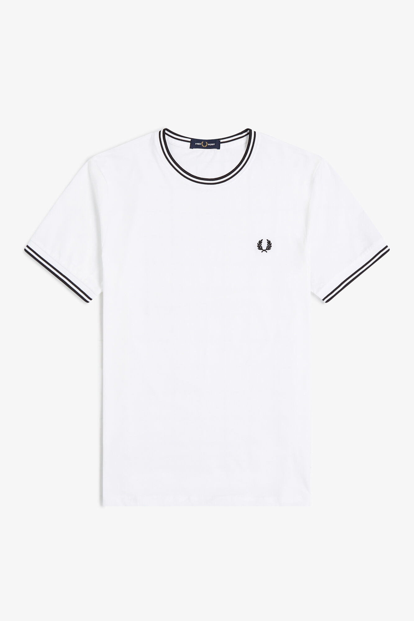 Fred Perry T-shirt masculina de manga curta  Branco