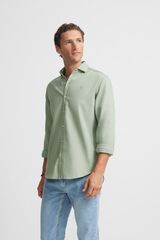 Silbon Plain micropique sport shirt Green