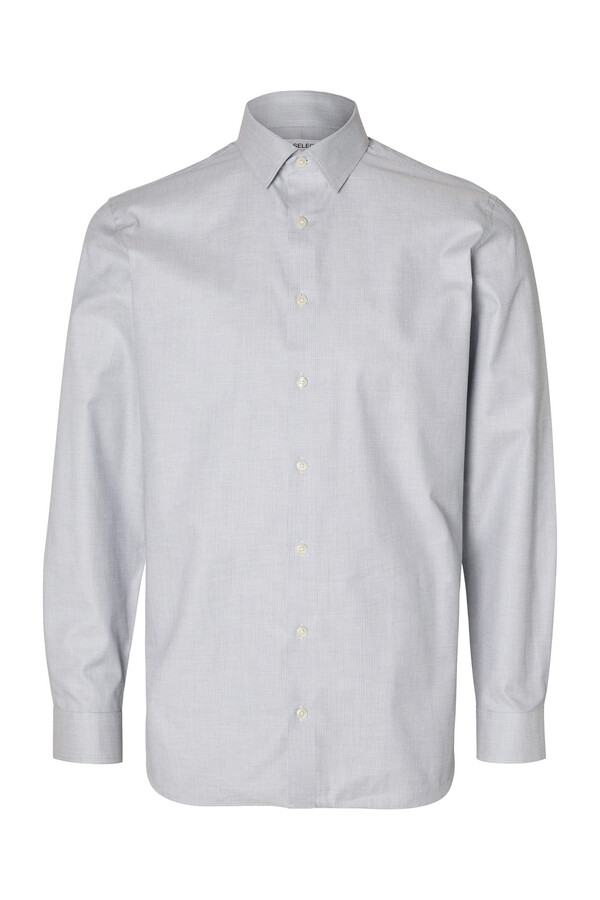Cortefiel Camisa de manga comprida elegante 100% algodão Azul