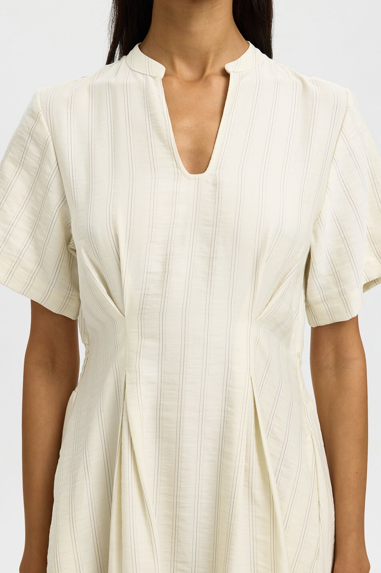 Selected Vestido midi &agrave;s riscas