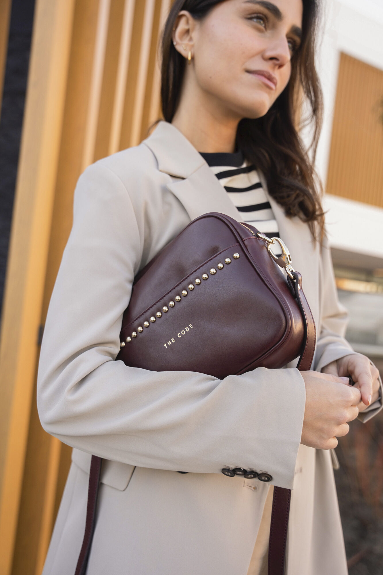 The Code Rock burgundy leather shoulder bag Maroon