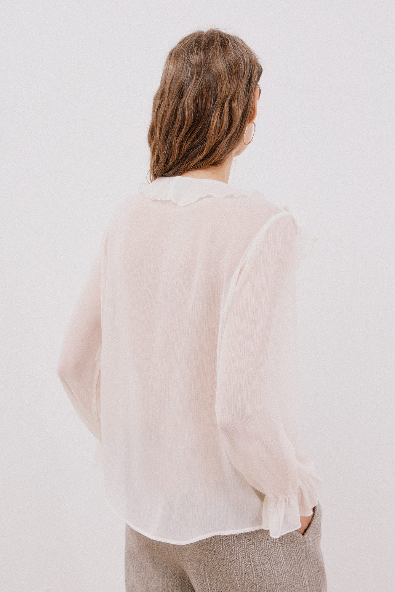 Cortefiel Flounced front blouse White