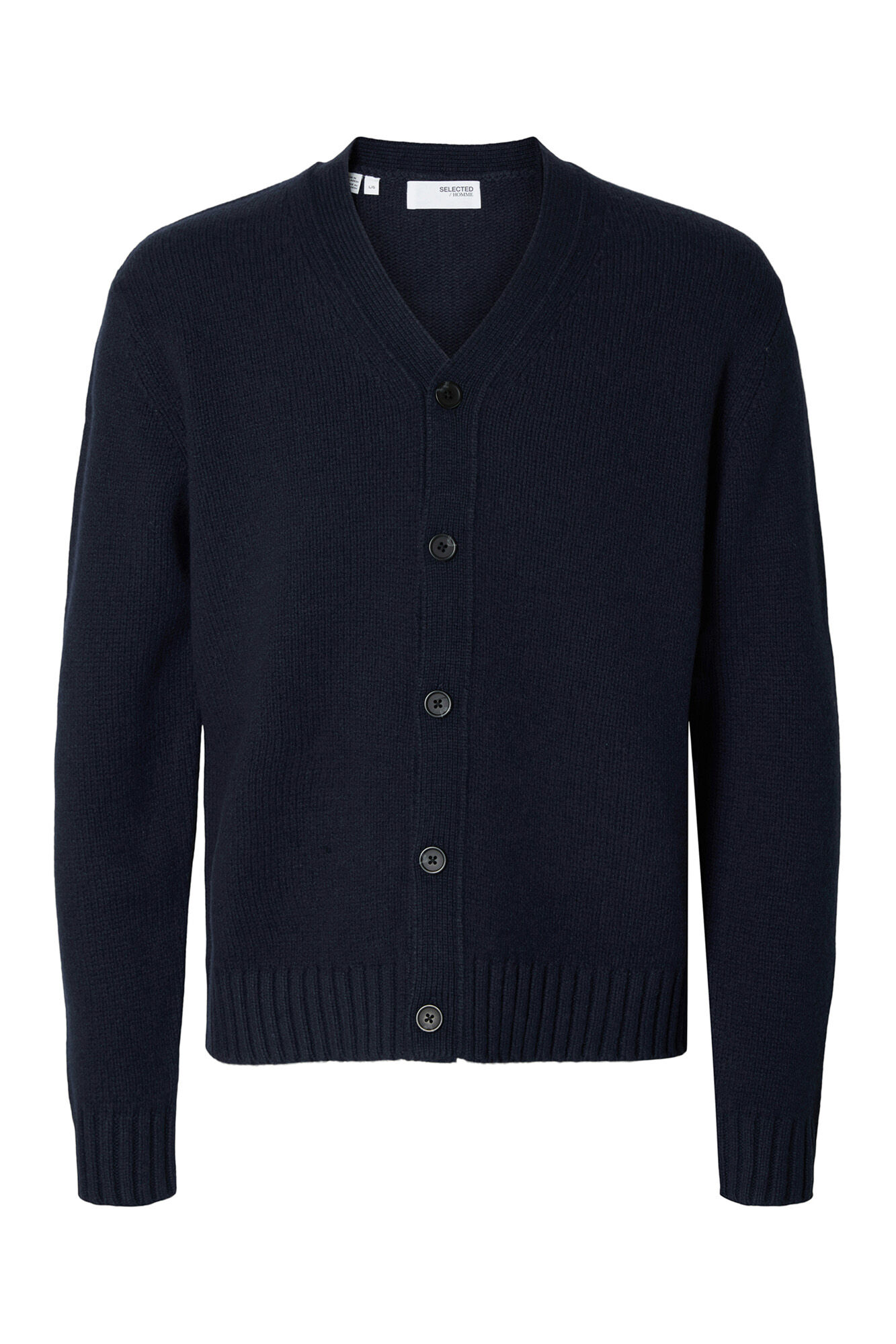 Selected V neck wool cardigan Navy