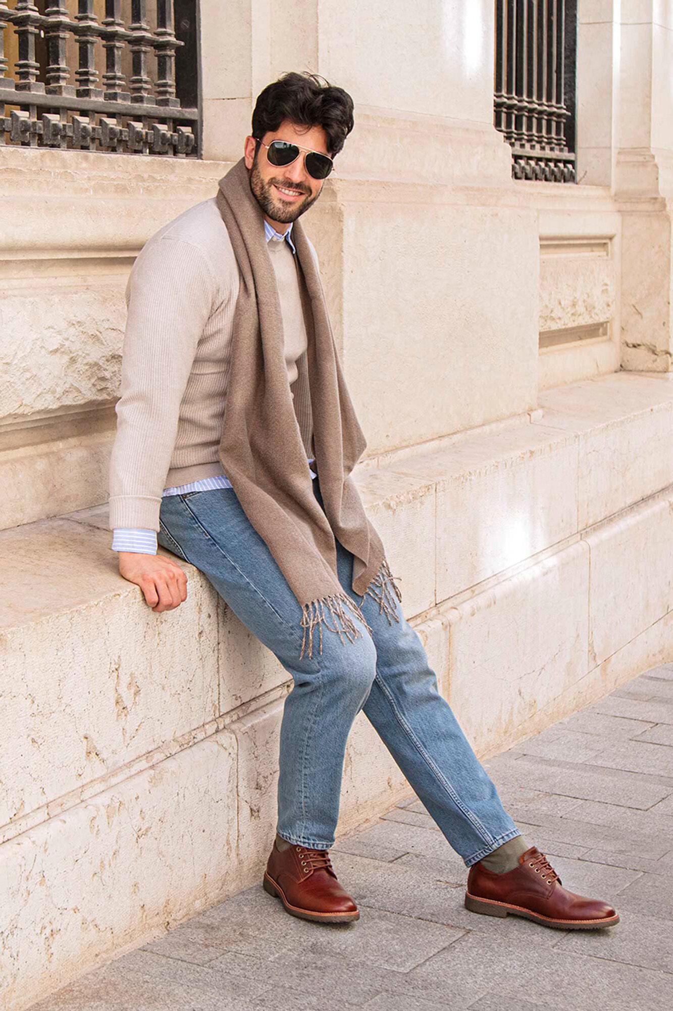 Panama Jack Sapatos de pele masculinos Castanho