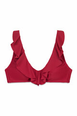 Cortefiel Ruffle top Red