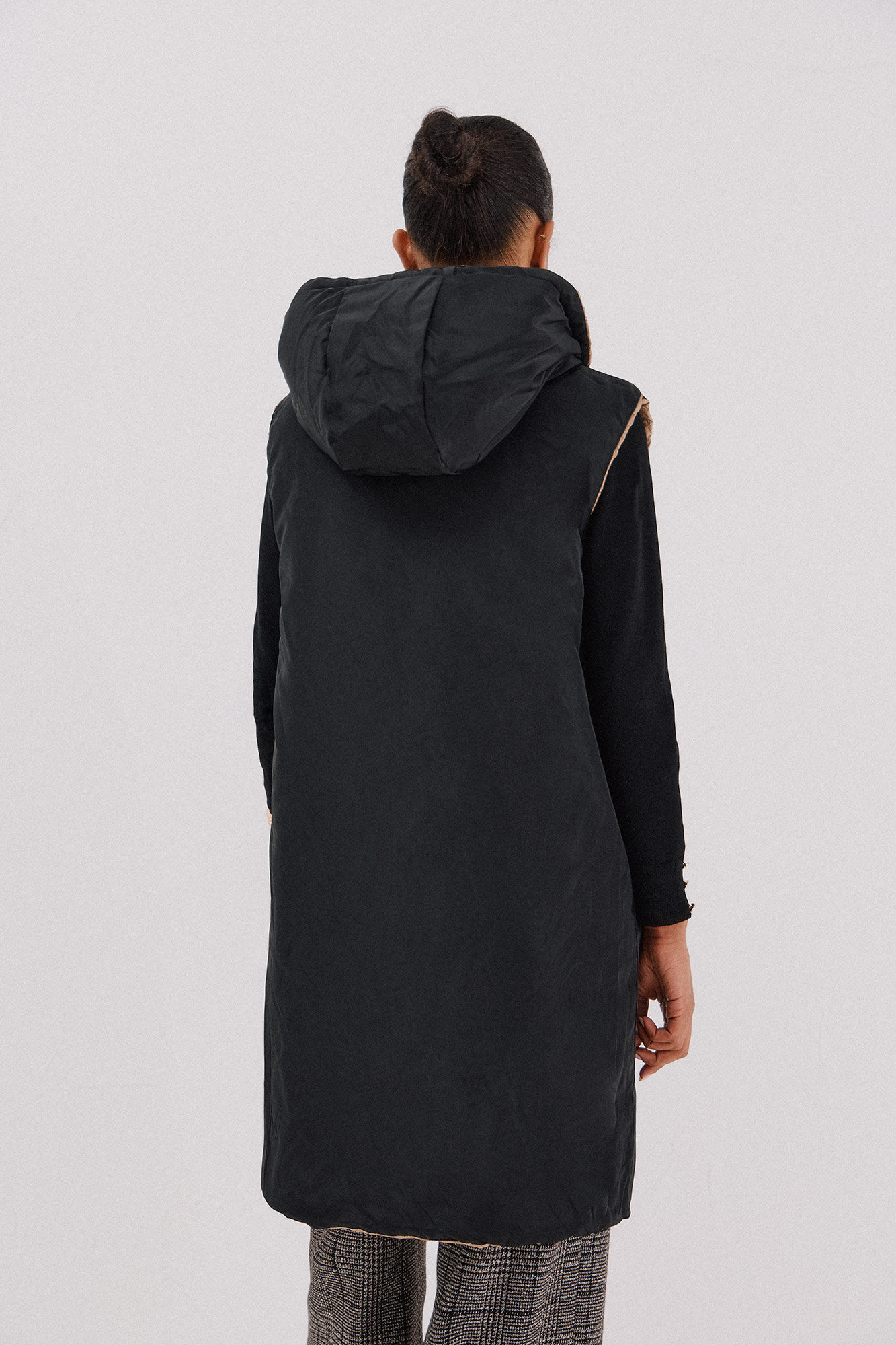 Cortefiel Long reversible gilet Beige