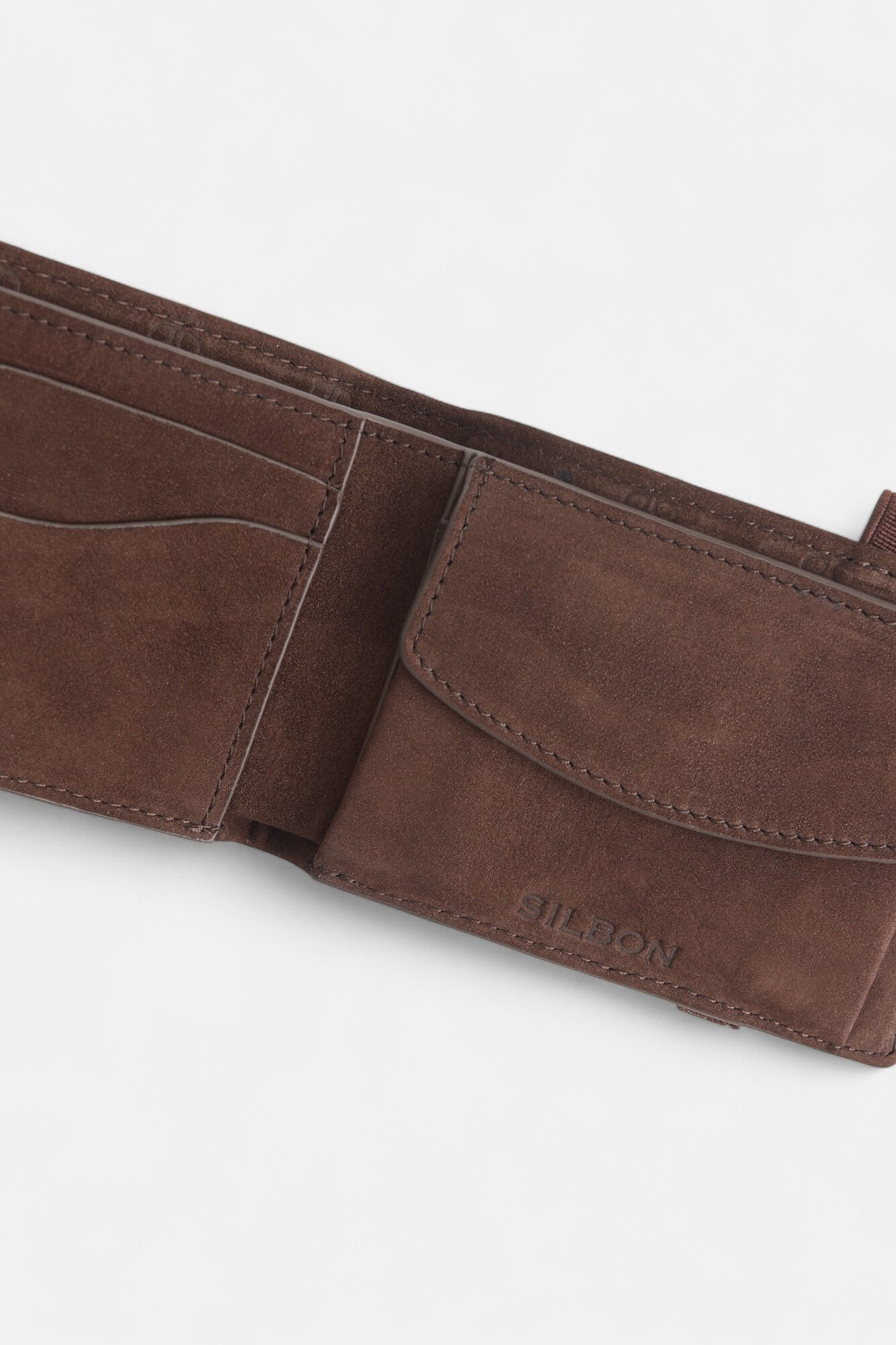 Silbon Cartera piel multiraquetas grabadas Marr&oacute;n