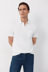 Cortefiel Plain pocket polo shirt White