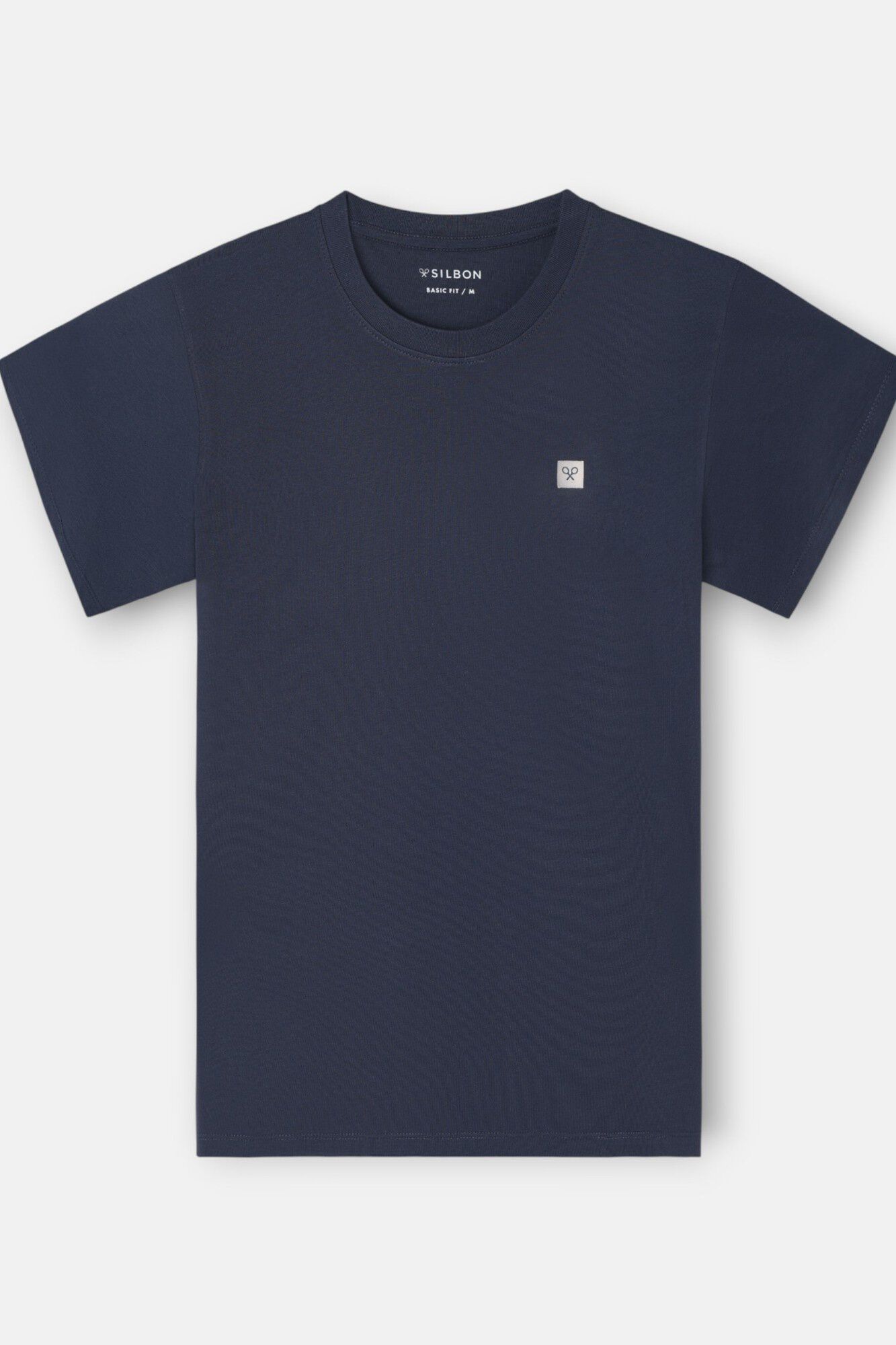 Silbon T-shirt lisa com minilogo em remendo Azul