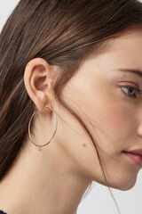 Tous TOUS Bear 4cm silver hoop earrings Grey