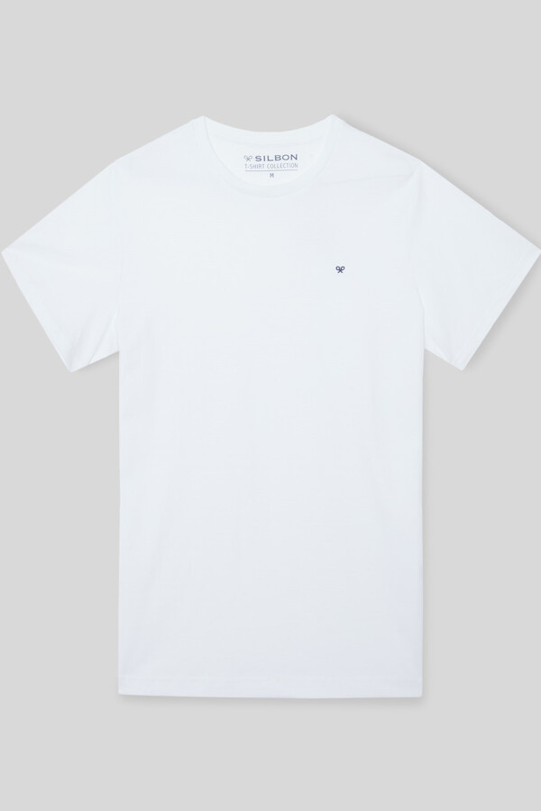 Cortefiel Silbon mini logo T-shirt White