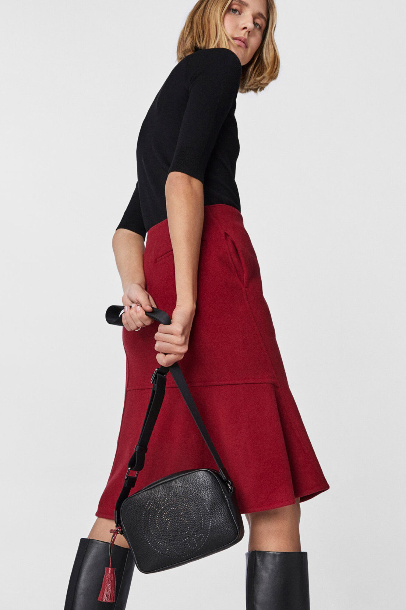 Tous Leissa small black leather crossbody bag Black