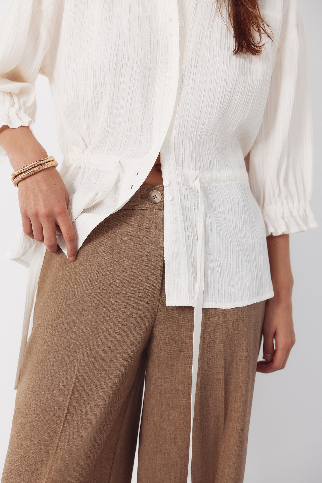 Cortefiel Palazzo trousers Beige