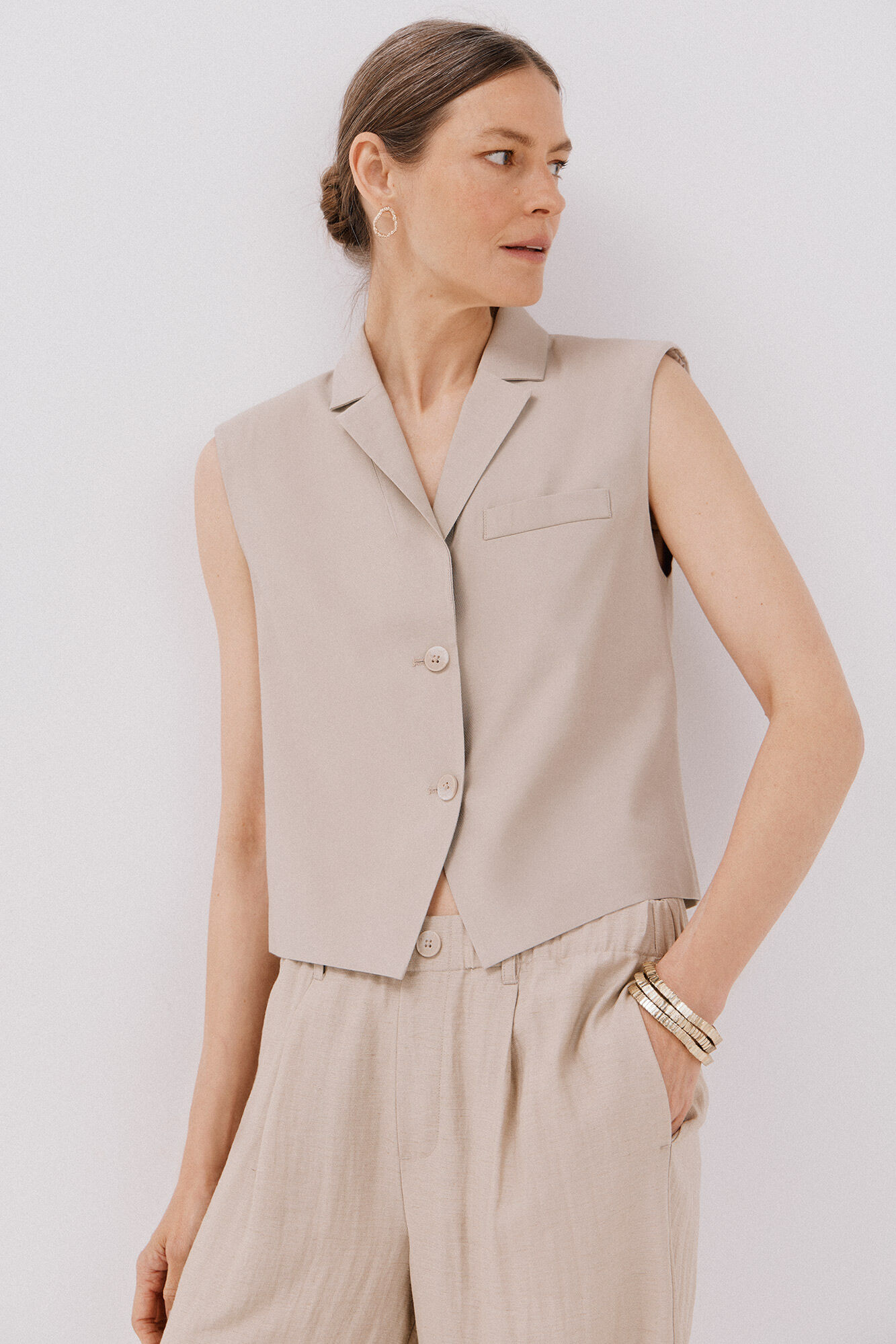 Cortefiel Lapel collar waistcoat