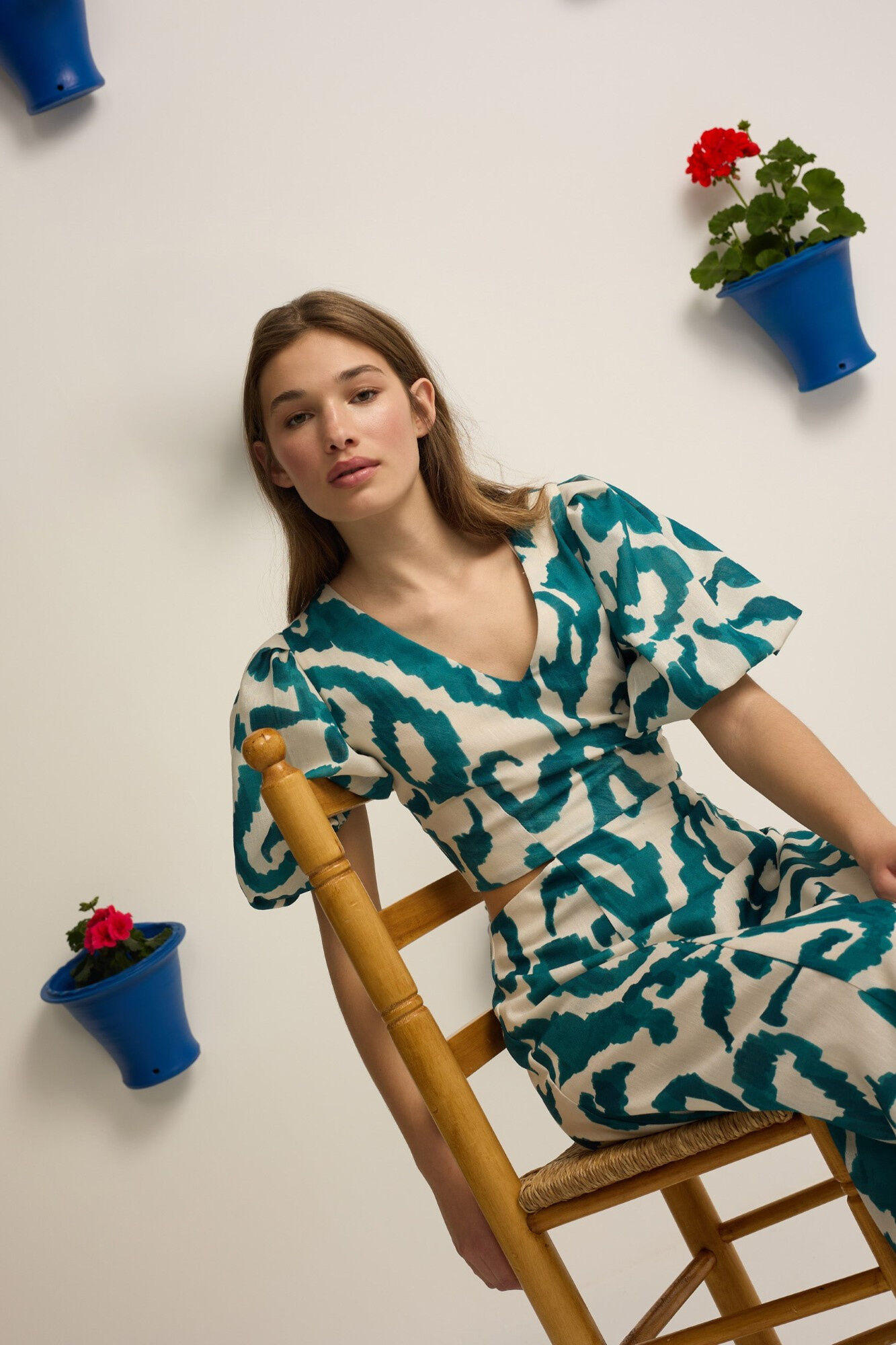 Silbon Vestido Event Collection cut out estampado Verde