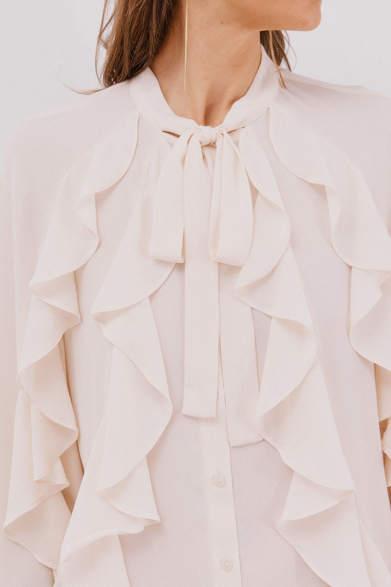 Cortefiel Flounced front blouse Ivory