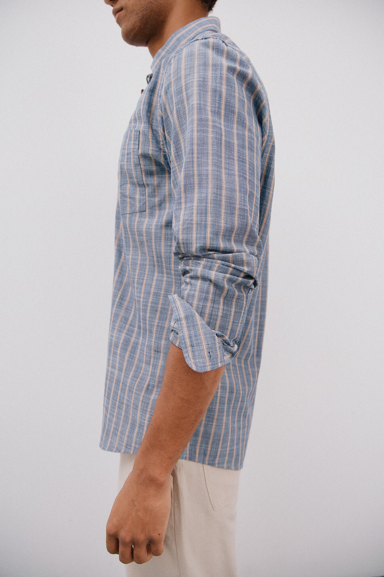 Cortefiel Camisa riscas em chamas Azul