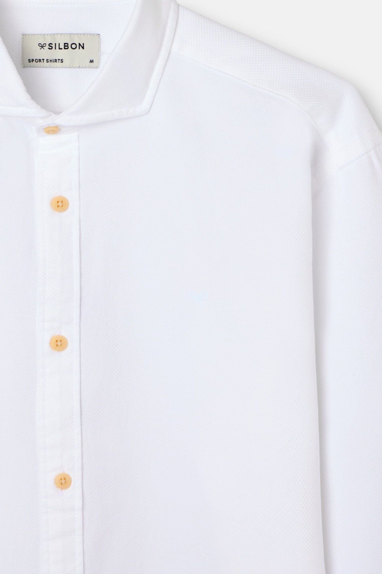 Silbon Sport structured logo shirt White