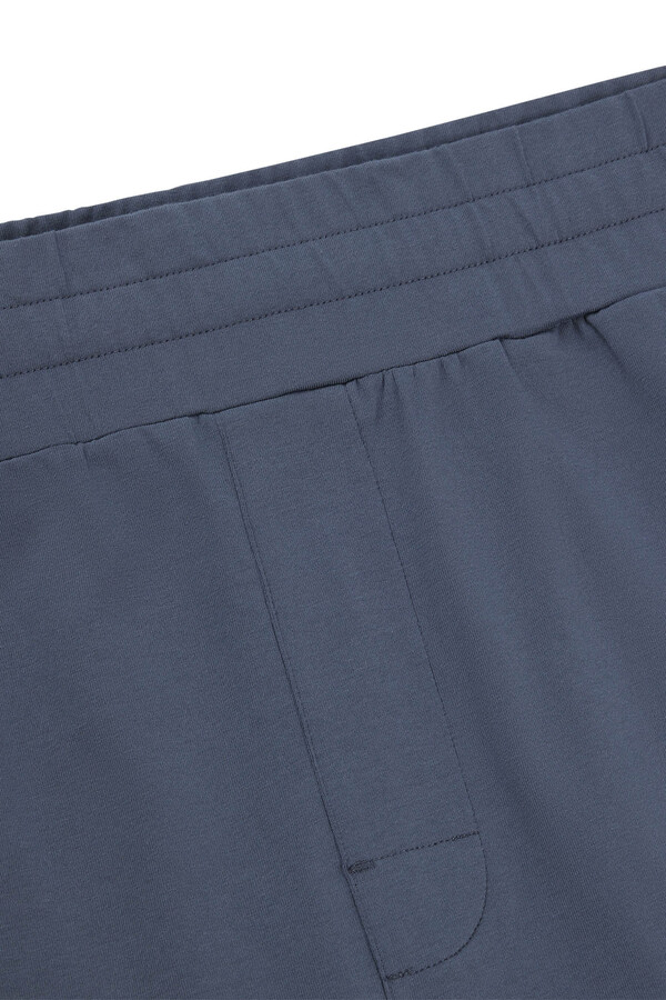 Cortefiel Shorts de algodón elástico con cordón y logo en contraste Azul