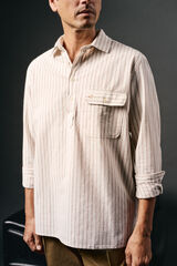 OOTO Camiseta de algodão e linho Ecru