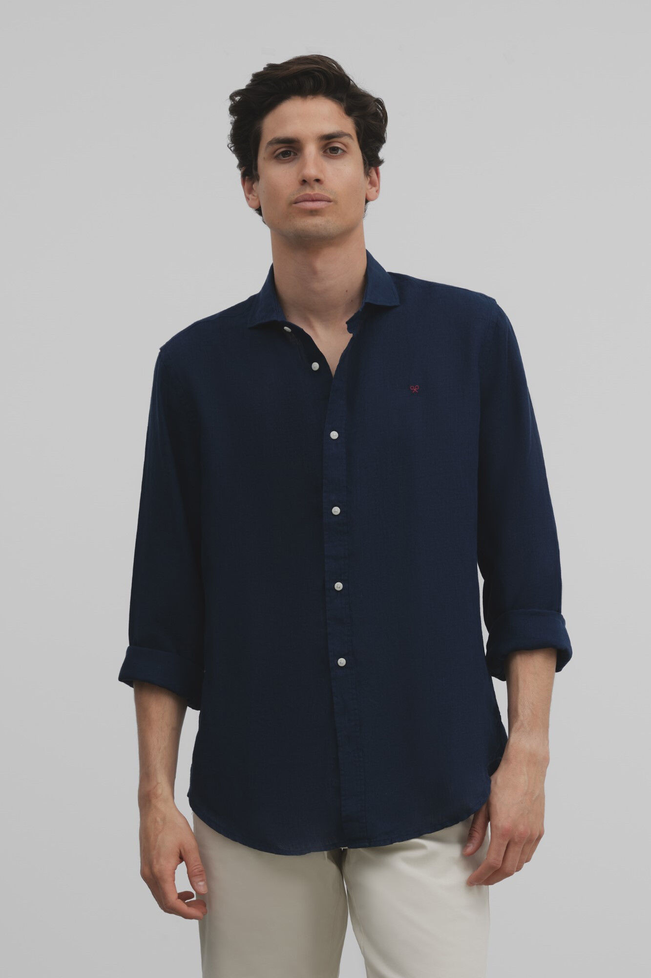 Silbon Camisa sport linen Azul