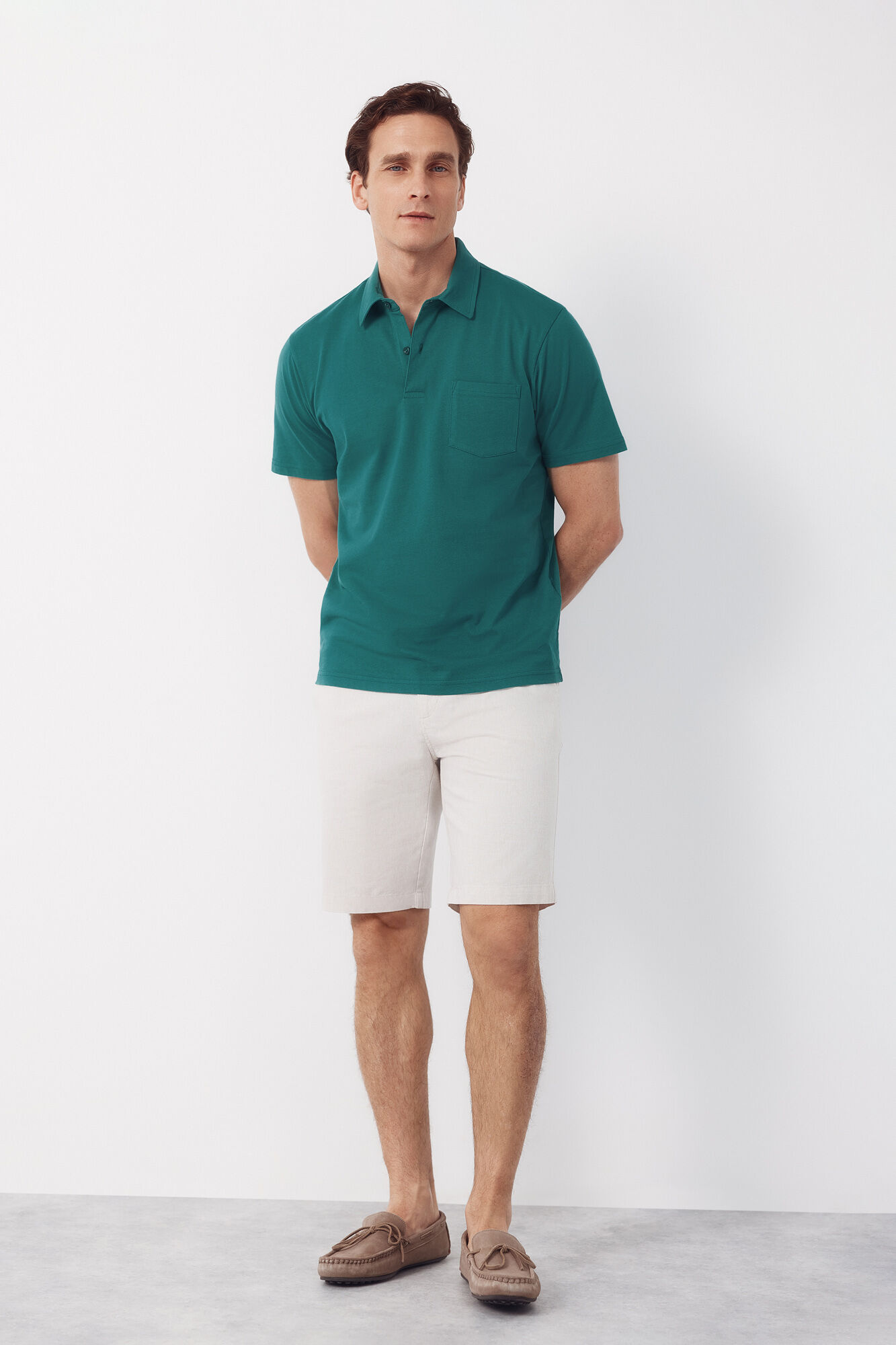 Cortefiel Plain pocket polo shirt