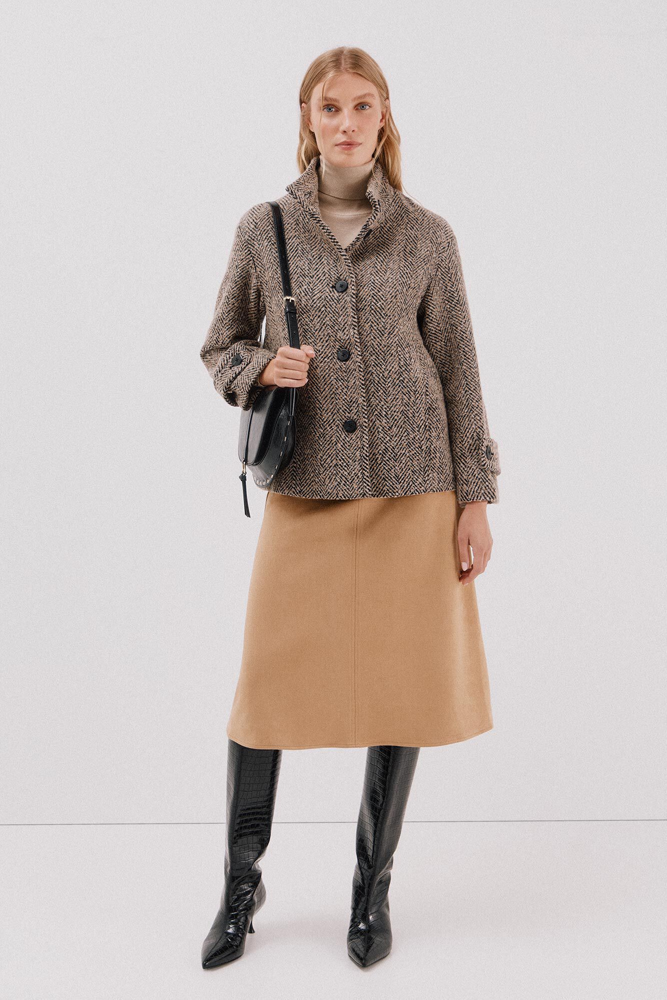 Cortefiel Suede cape skirt