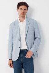 Cortefiel Linen blazer Blue