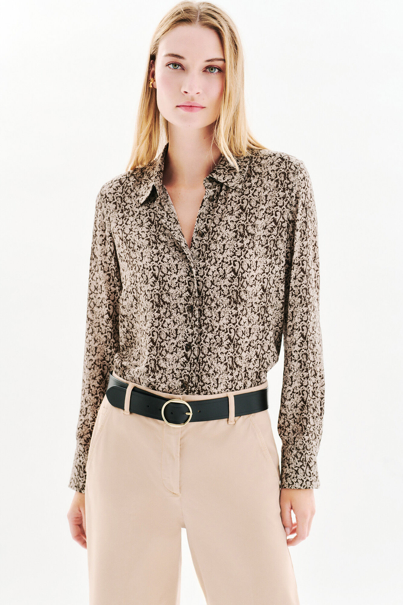 Caroll 100% viscose shirt Printed brown