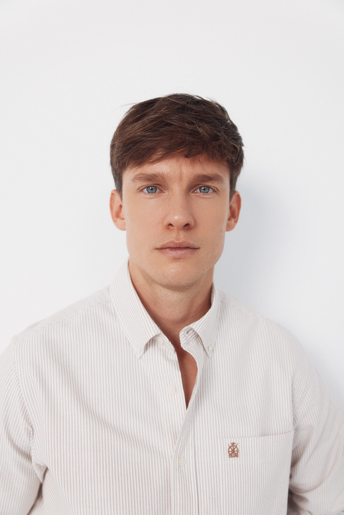 Cortefiel Candle stripe oxford shirt Ivory