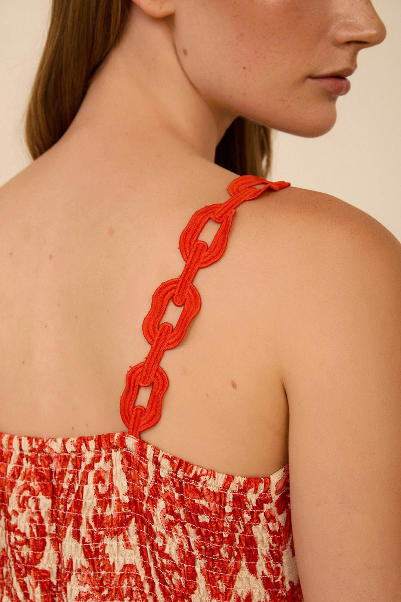 Meisie Printed long dress Printed white