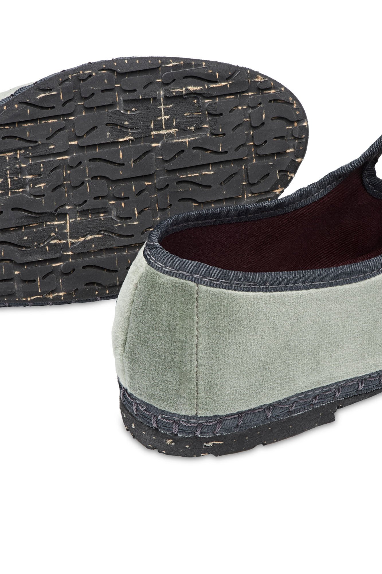 Flabelus Veludo Mary Janes Verde