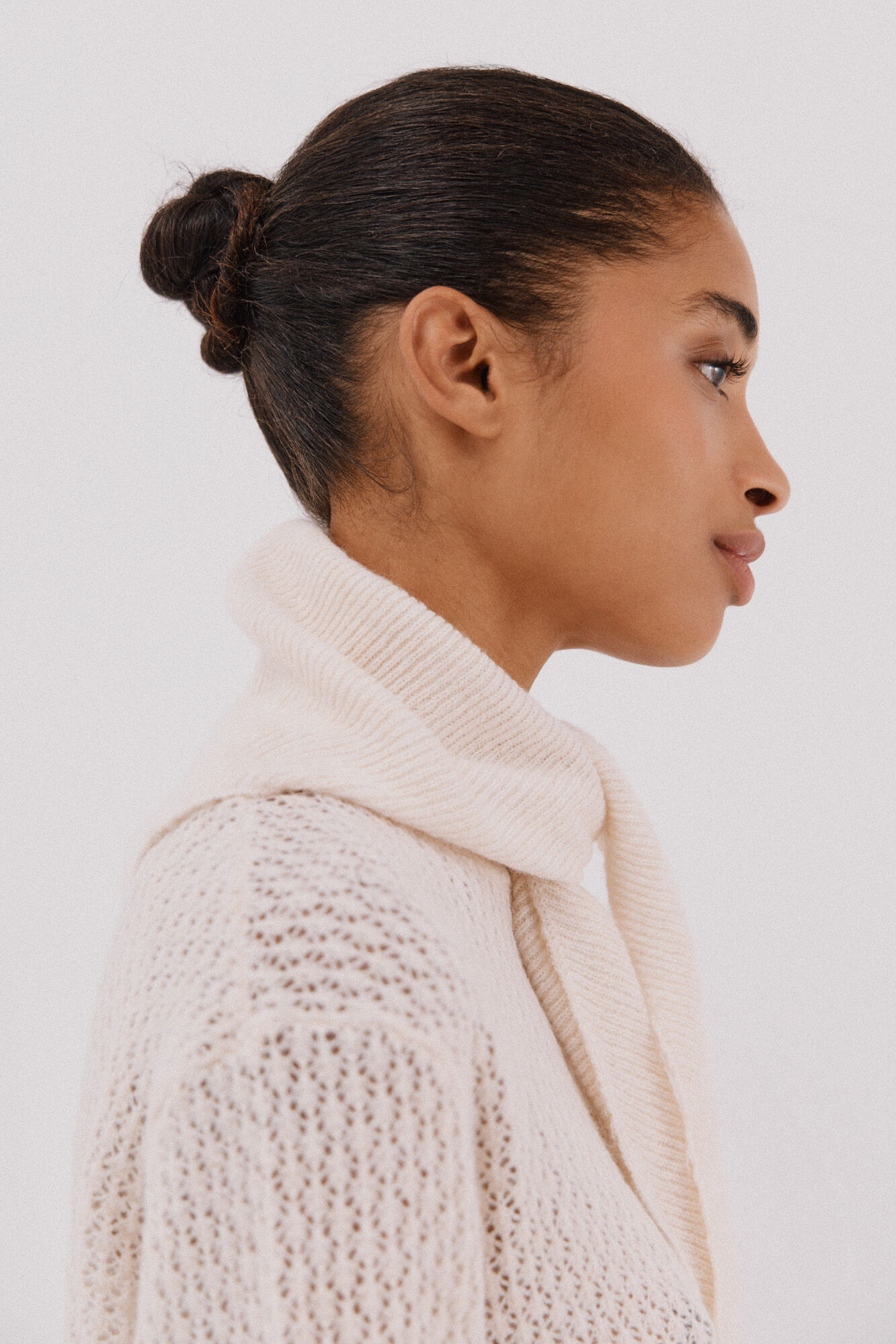 Cortefiel Chaqueta pa&ntilde;uelo punto Marfil